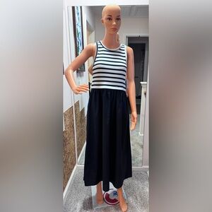 Ellen Tracy Sleeveless Striped Maxi Dress Size M